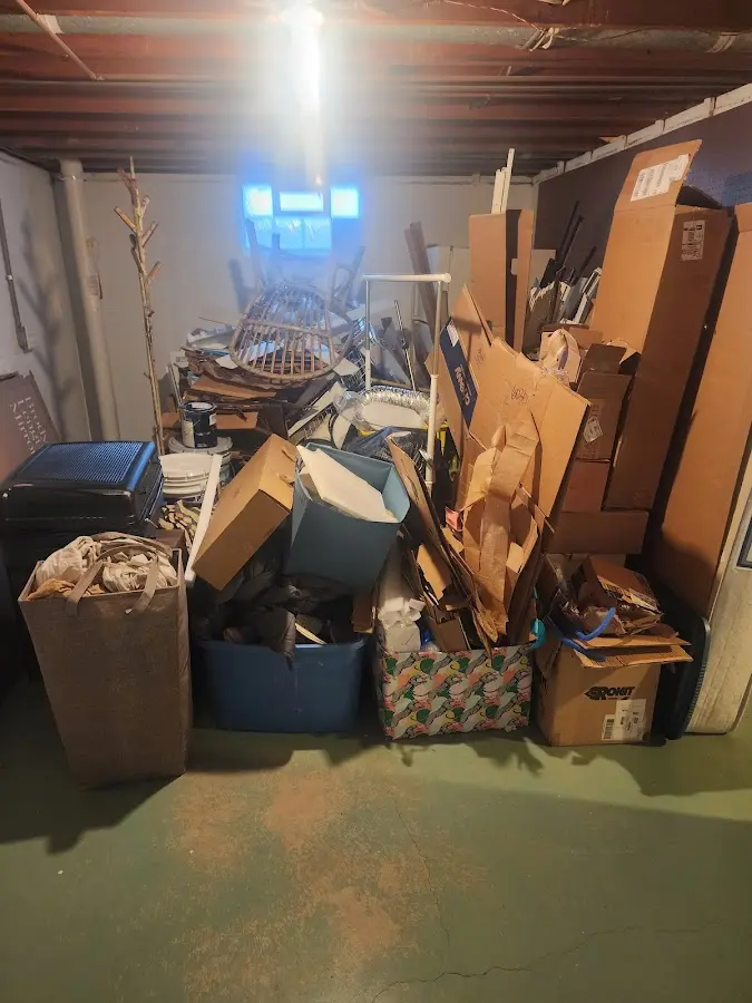 Roll-off dumpster container at job site for 20 Yard Dumpster Rental in Kernersville